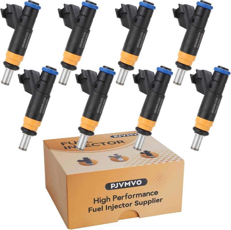 Pjvmvo FJ732 Compatible with/hemi 5.7L Fuel Injectors,Compatible with/Ram 1500,Compatible with/Dodge 5.7 Charger Durango,Compatible with/Jeep Grand Cherokee 2009 2010 2011 2012 2013 |4 Holes| |Set of 8| - Image 1